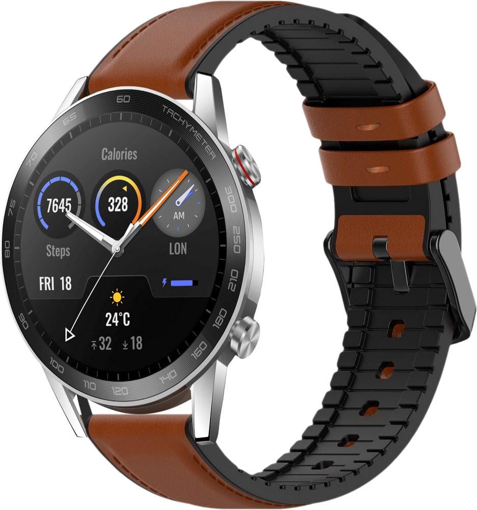 Ремешок кожаный Tamyx для Honor Magic Watch 2 46 мм Brown (31619-30)