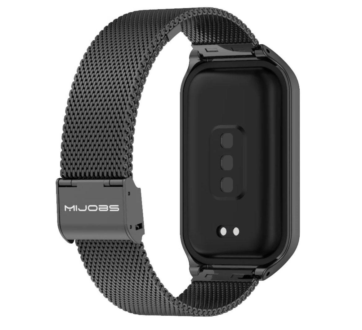 Ремінець металевий Mijobs Milan для фітнес браслета Xiaomi Mi Smart Band 8 Active Black (2066314259) - фото 3