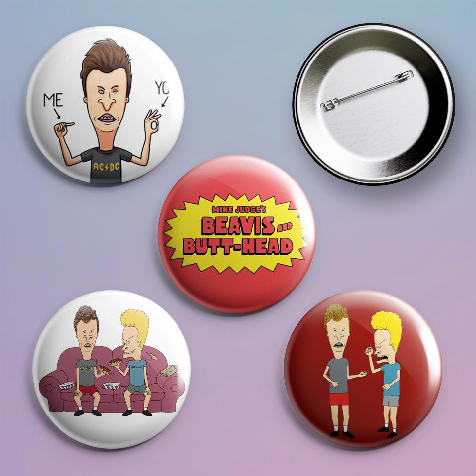 Значки на рюкзак с принтом Beavis and Butt-head 4 шт.