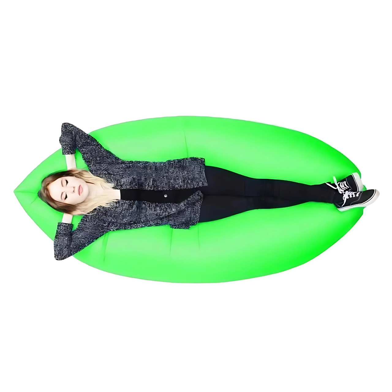 Лежак надувной Lamzac X-2 MAX двухслойный 200х90х70 см до 200 кг Салатовый (TM001278) - фото 3