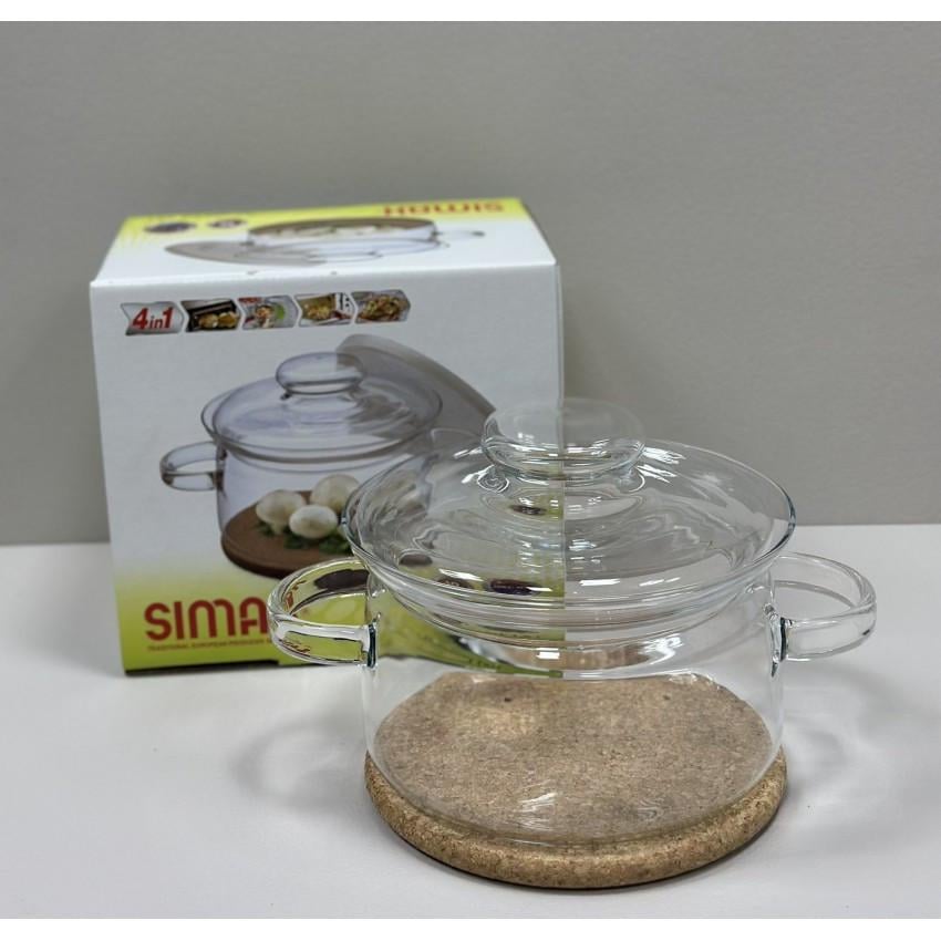 Каструля скляна Simax Gourmet Color s520/6063 з пластиковою/скляною кришкою/корковою підставкою 1,5 л (2626348052) - фото 5 Каструля скляна Simax Gourmet Color s520/6063 з пластиковою/скляною кришкою/корковою підставкою 1,5 л (2626348052) - фото 5