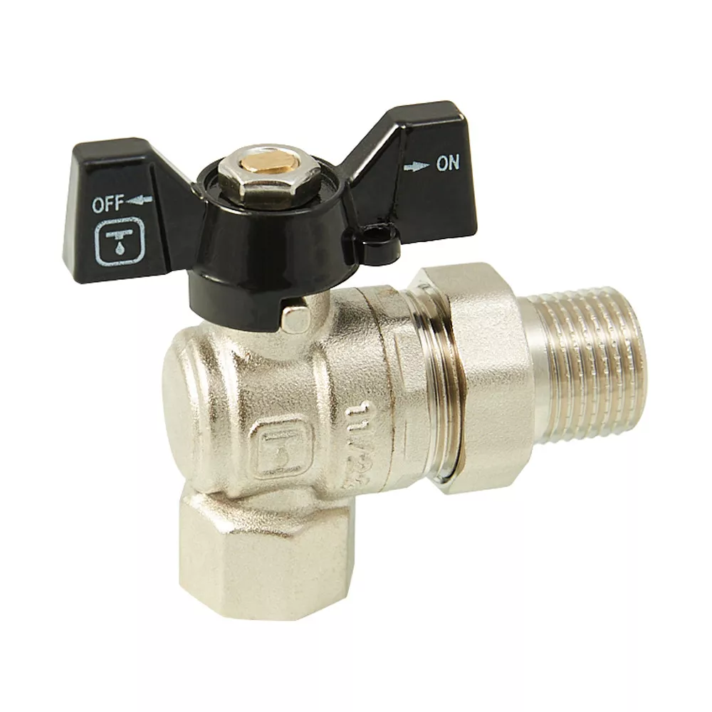 Кран кульовий з напівзгоном ITAL PN40 кутовий нікельований 1/2" (SQ-1046063) - фото 2 Кран кульовий з напівзгоном ITAL PN40 кутовий нікельований 1/2" (SQ-1046063) - фото 2