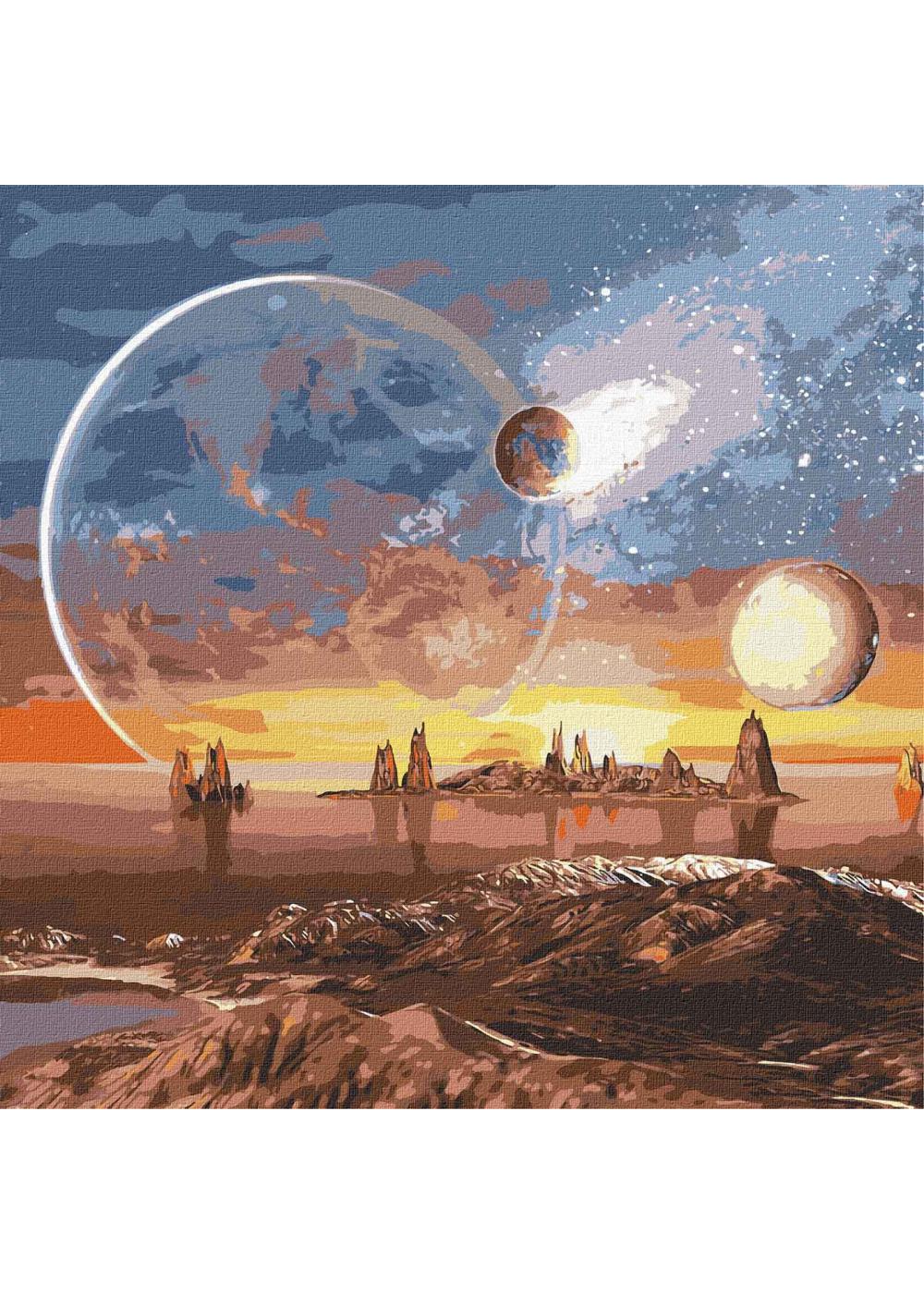 Картина по номерам Ідейка Космическая пустыня с красками металлик 50х50 (KHO9541)