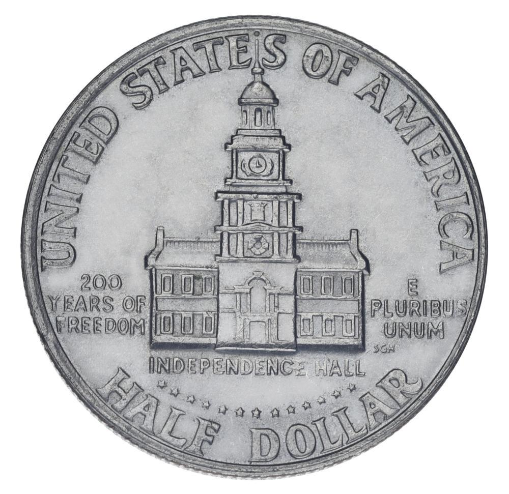 Коллекционная монета США 50 центов half 1976 F-VF Джон Кеннеди (М23400)