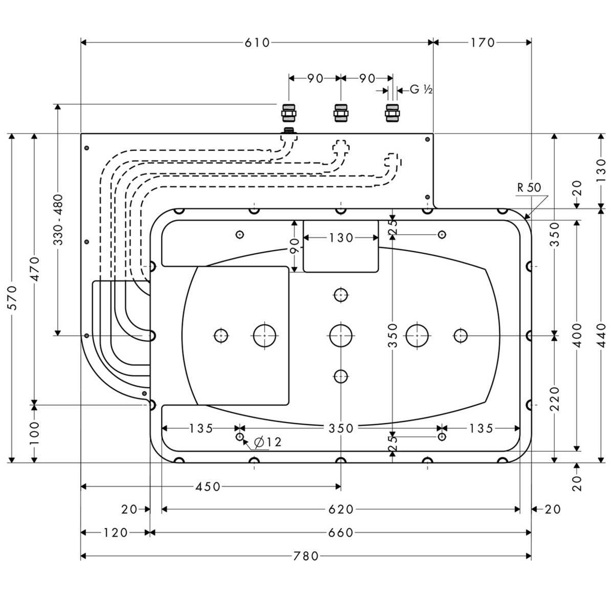 Частина прихована Hansgrohe Rainmaker для верхнього душу (28414180) - фото 2