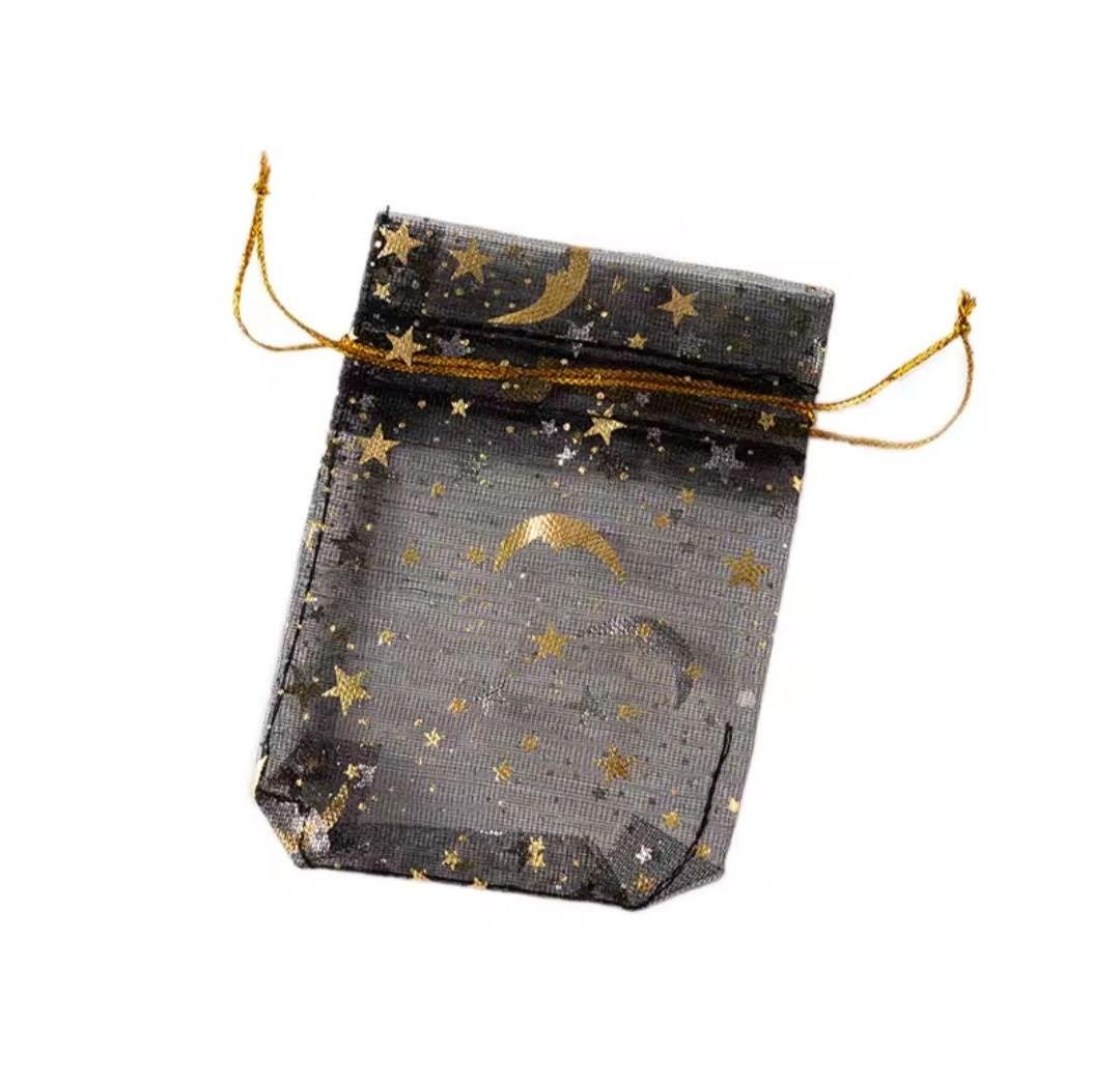 Мішечок з органзи подарунковий 7x9 см Чорний/Золотий (2519834136)