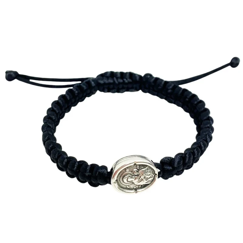 Браслет Богородиця Скоропослушниця плетений Чорний (30074995)