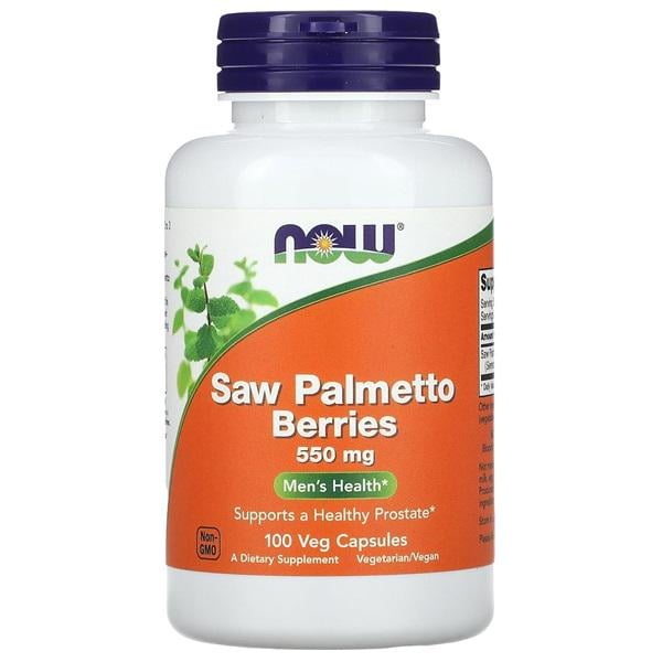 Екстракти ягід сереноа Now Foods Saw Palmetto Berries 550 мг 100 вег. капс. (NF4747)