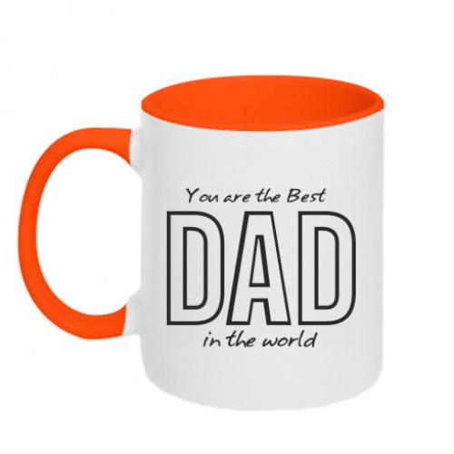 Чашка двухцветная Best dad 320 мл Оранжевый с белым (7468552-36-142368)