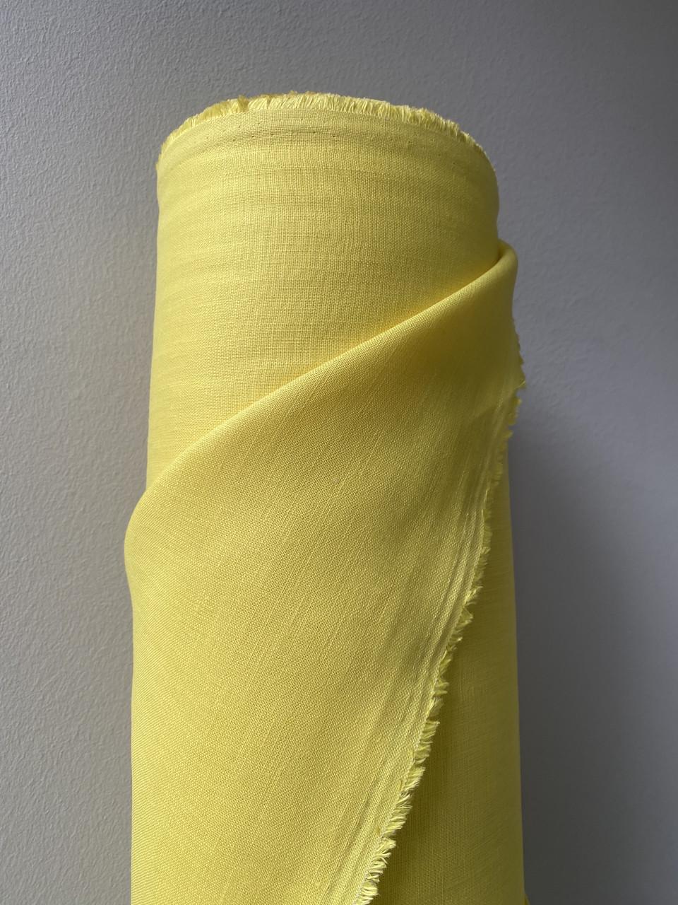 Тканина LINEN PLUS 100% льон 143 см 1490 Лимонний - фото 1 Тканина LINEN PLUS 100% льон 143 см 1490 Лимонний - фото 1