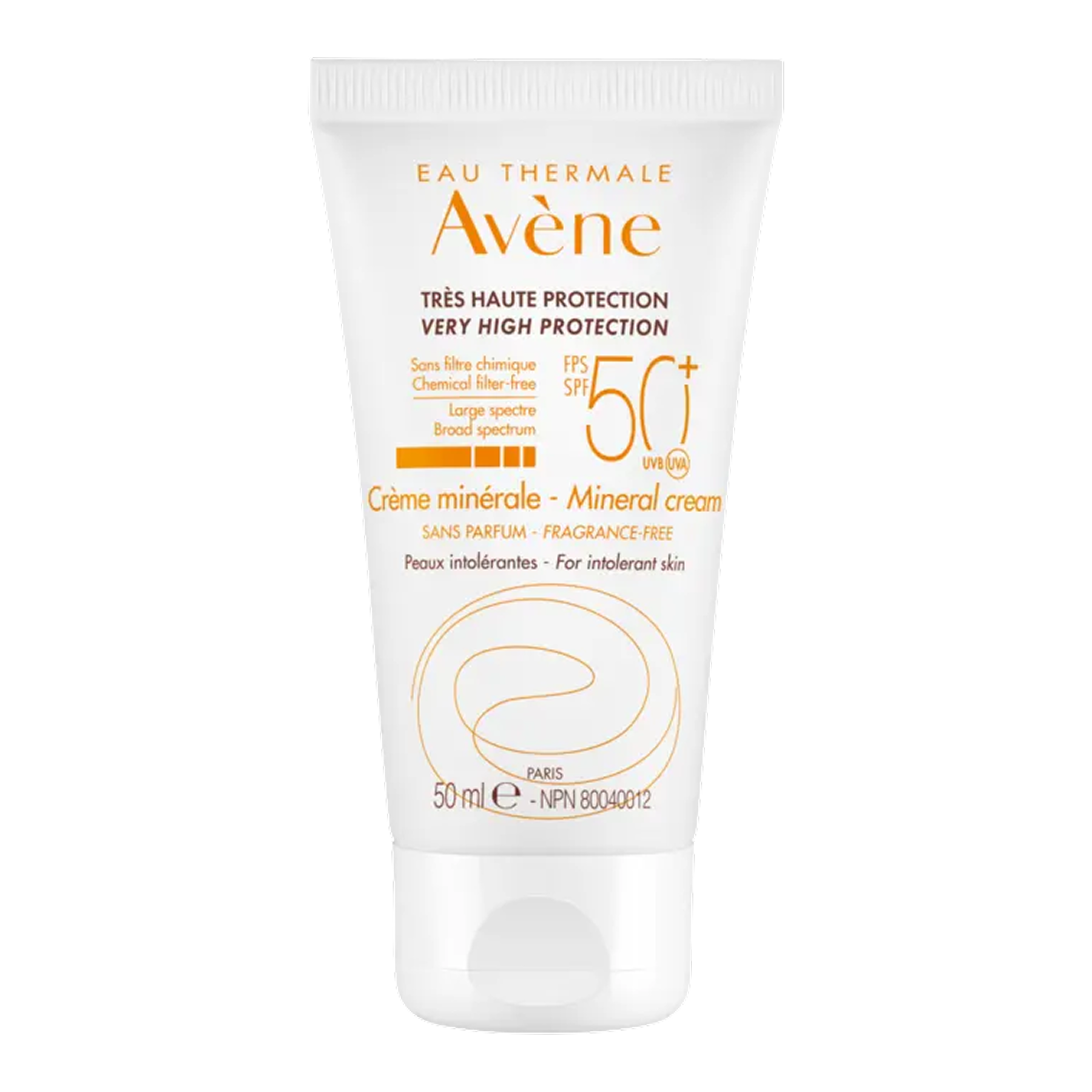 Средство солнцезащитное минеральное Avene Eau Thermale Very High Protection SPF 50+ 50 мл
