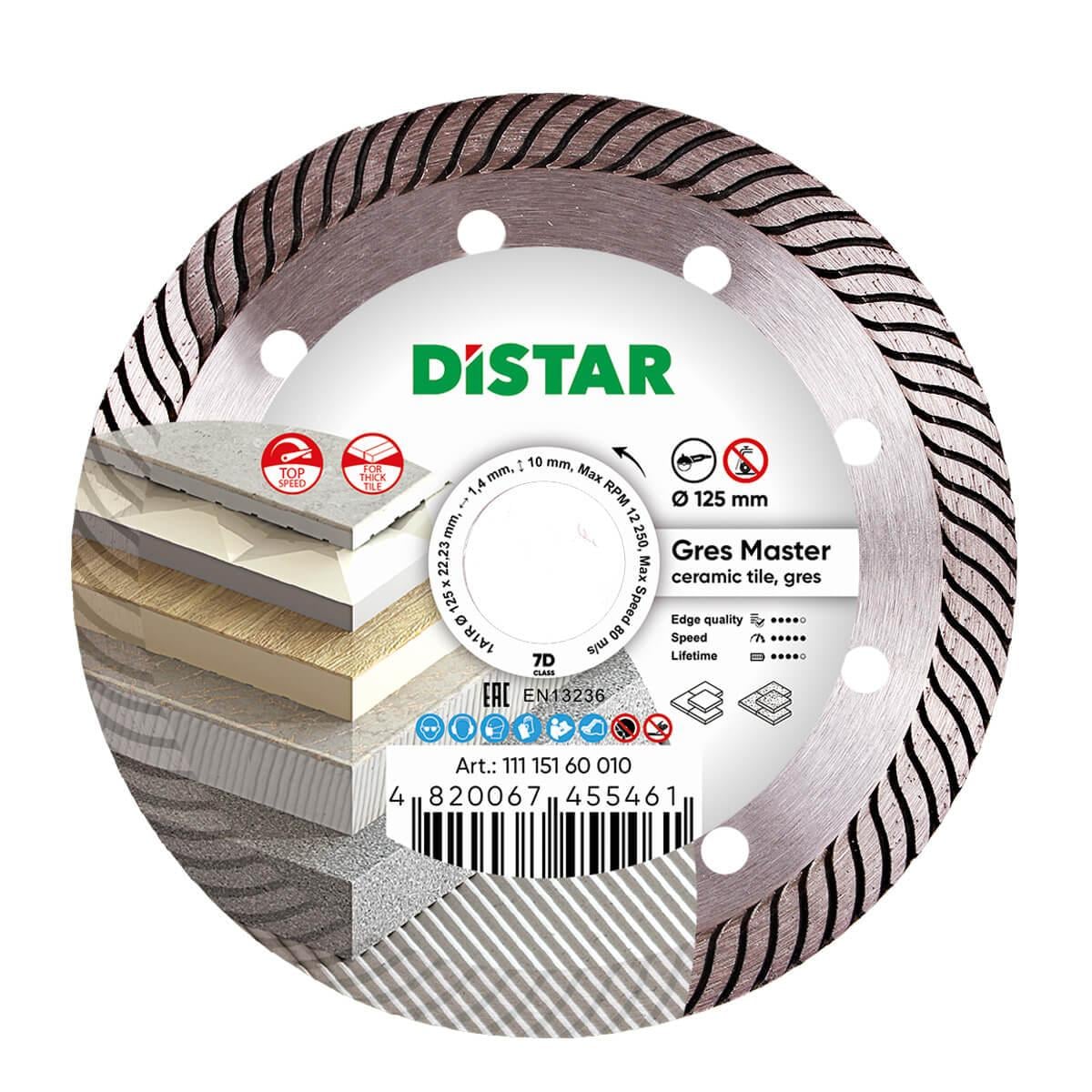 Круг алмазный отрезной 1A1R 125x1,4/1,0x10x22,23 Gres Master (2558130924)
