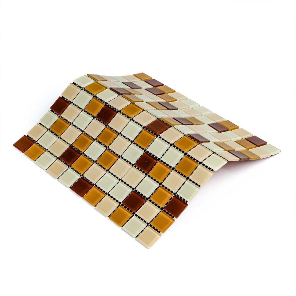 Мозаїка з декоративного скла 298х298х4,5 мм Коричневий (3DPanda-2363) - фото 7 Мозаїка з декоративного скла 298х298х4,5 мм Коричневий (3DPanda-2363) - фото 7