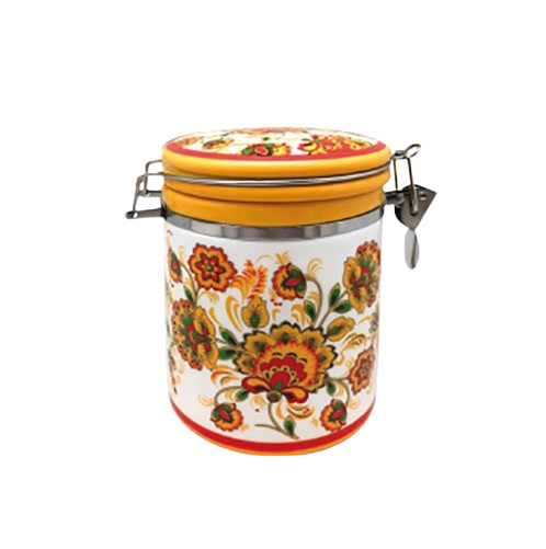 Емкость для сыпучих продуктов Цветочная роспись 9,5х11 см 750 мл (MSN-629-16-1)