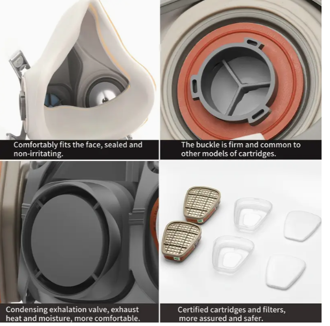 Маска защитная многоразовая регулируемая полумаска 6200 с фильтрами 10 шт. (1808) - фото 6 Маска защитная многоразовая регулируемая полумаска 6200 с фильтрами 10 шт. (1808) - фото 6