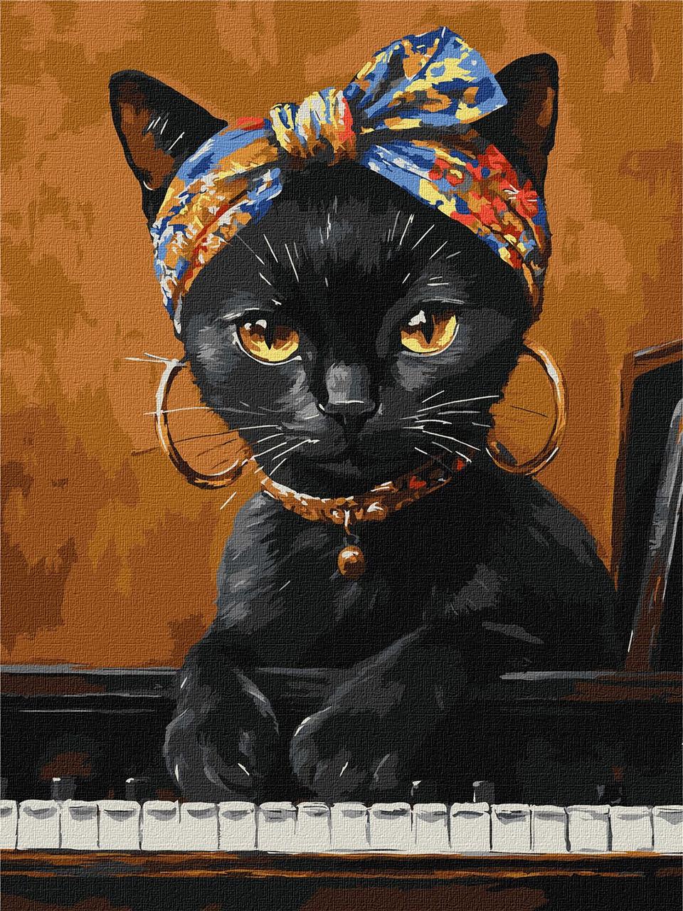 Картина по номерам Ideyka Необычная кошечка 30х40 см (2847123857)