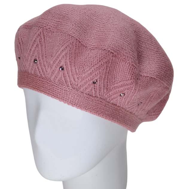 Берет женский Lirus Лайза двойной полушерстяной Светло-пудровый (118927)