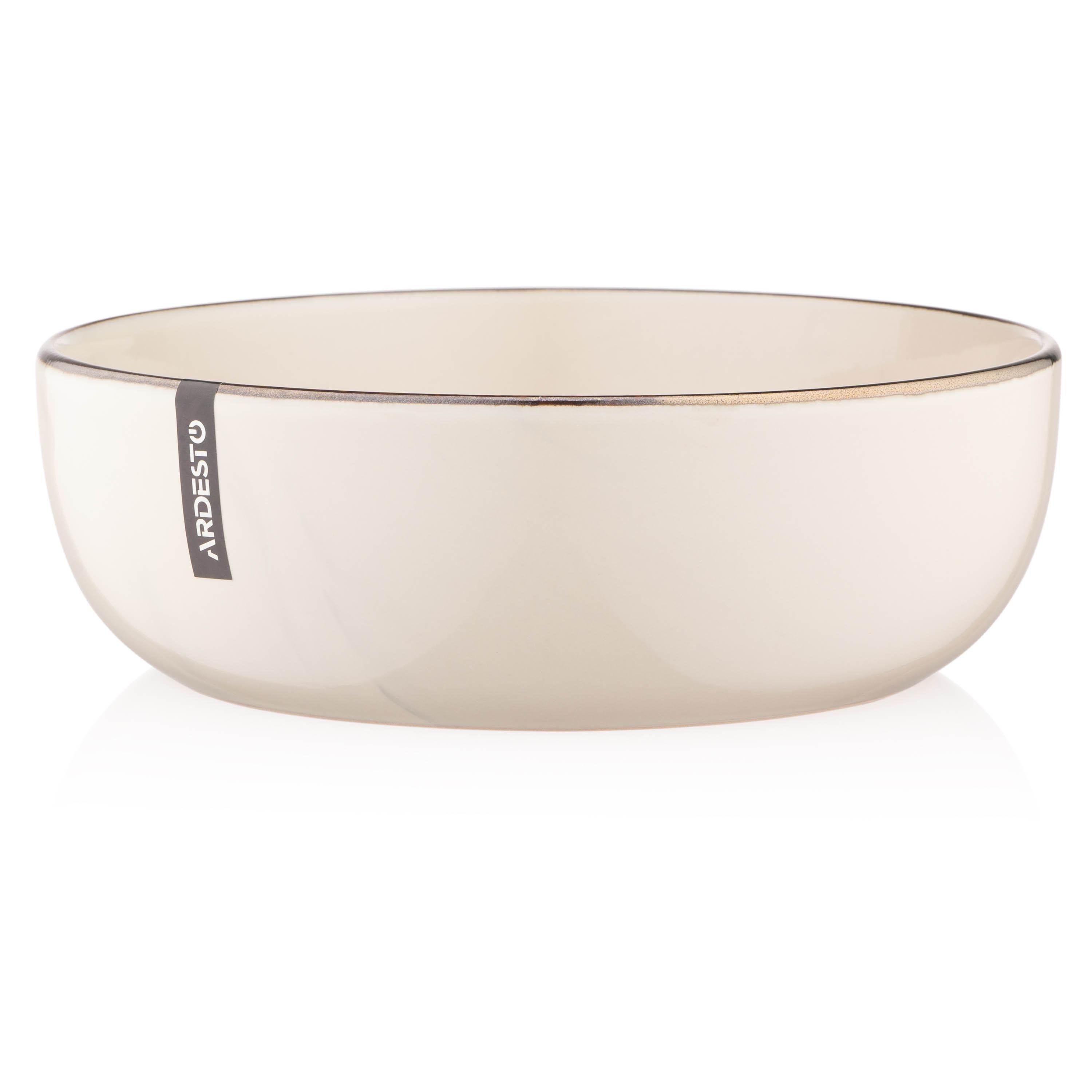 Тарілка супова Ardesto Marmo кераміка 19 см Бежевий (ERC-AR2919MRBS)