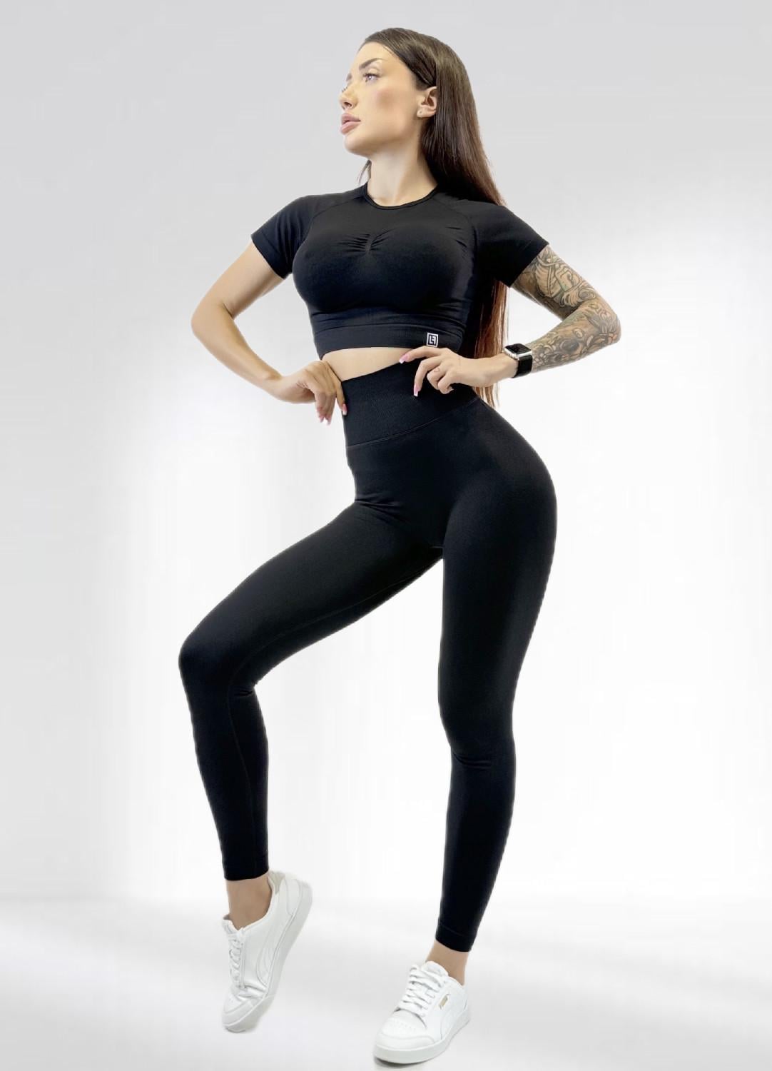 Костюм для фитнеса женский LILAFIT с утяжкой L Черный (LFS000122)