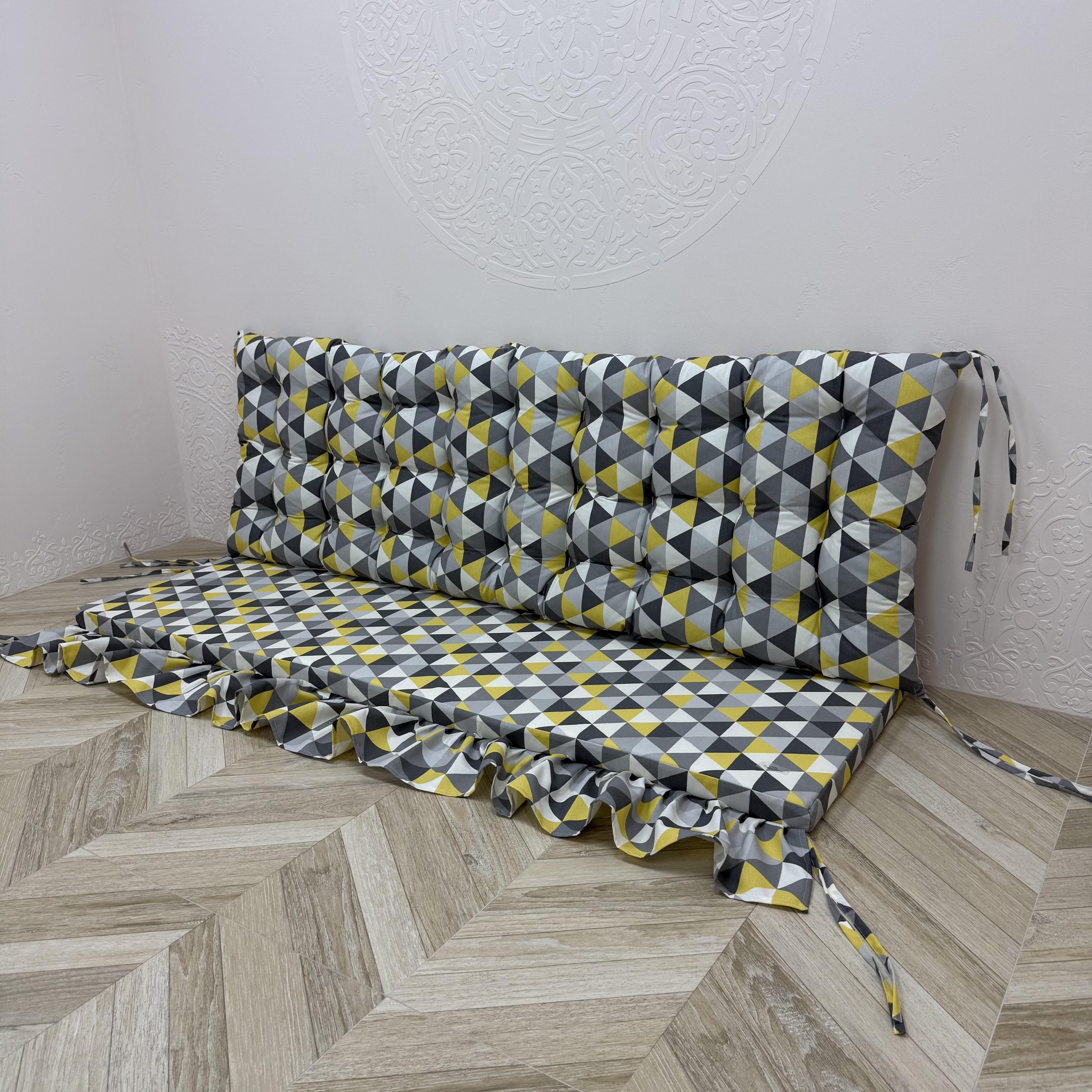 Матрас комбинированный с рюшей Comfort Home Mosaic на поддоны/качели/каркасы/садовая мебель панама 160х60х40х8 см