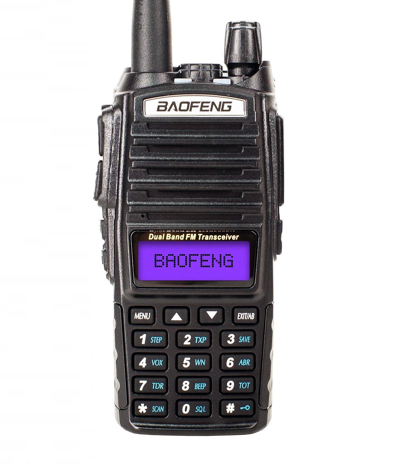 Рация Baofeng UV-82 5W Li-ion 1800 мАч UHF/VHF 128 каналов с ремешком Mirkit и гарнитурой (006900)