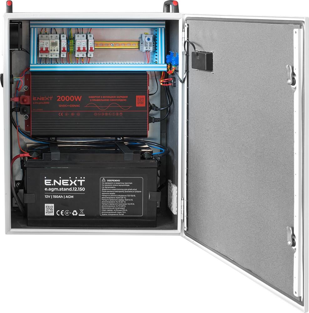 Шафа безперебійного живлення E.NEXT e.ups.mbox.2000/1800 2000 Вт 1800 Вт/год метал 700х600х250 мм IP44 (s0104003)