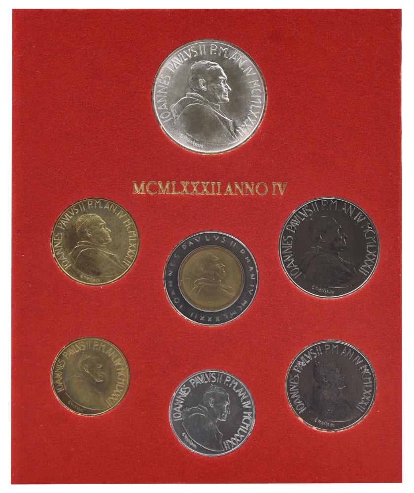 Колекційні монети Ватикан 7 шт. 1982 AU-UNC Папа Римський-Іван Павло II/4-й рік правління (М22361)