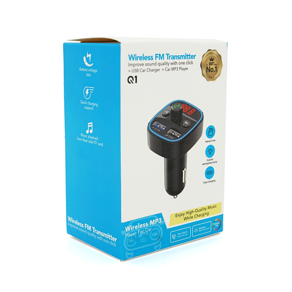 FM-модулятор VOLTRONIC Q1 1,5A USB TF (35587) - фото 2 FM-модулятор VOLTRONIC Q1 1,5A USB TF (35587) - фото 2
