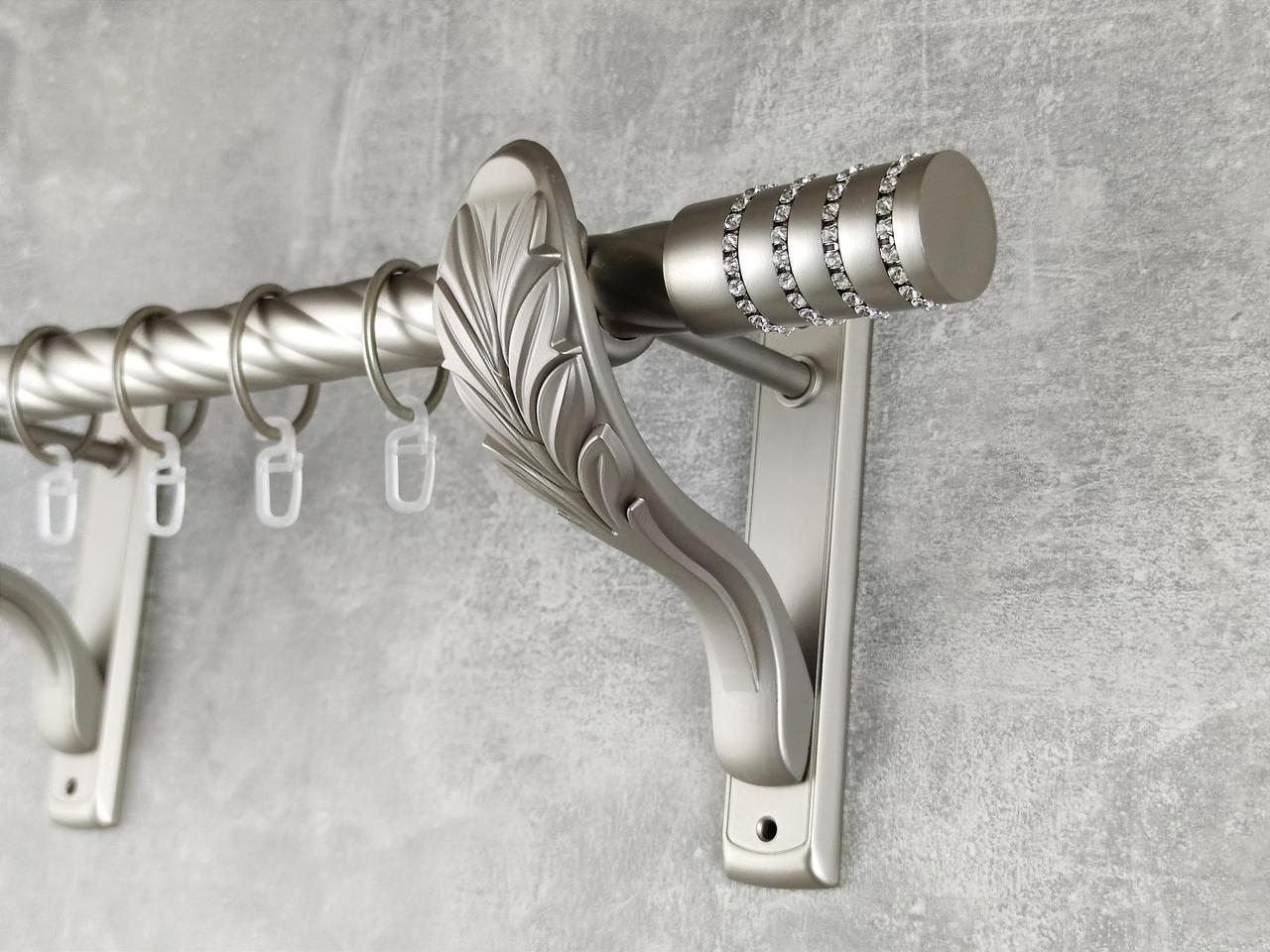 Карниз MStyle металлический для штор однорядный Барамелла 25 мм крученый 240 см Сатин (5011355)