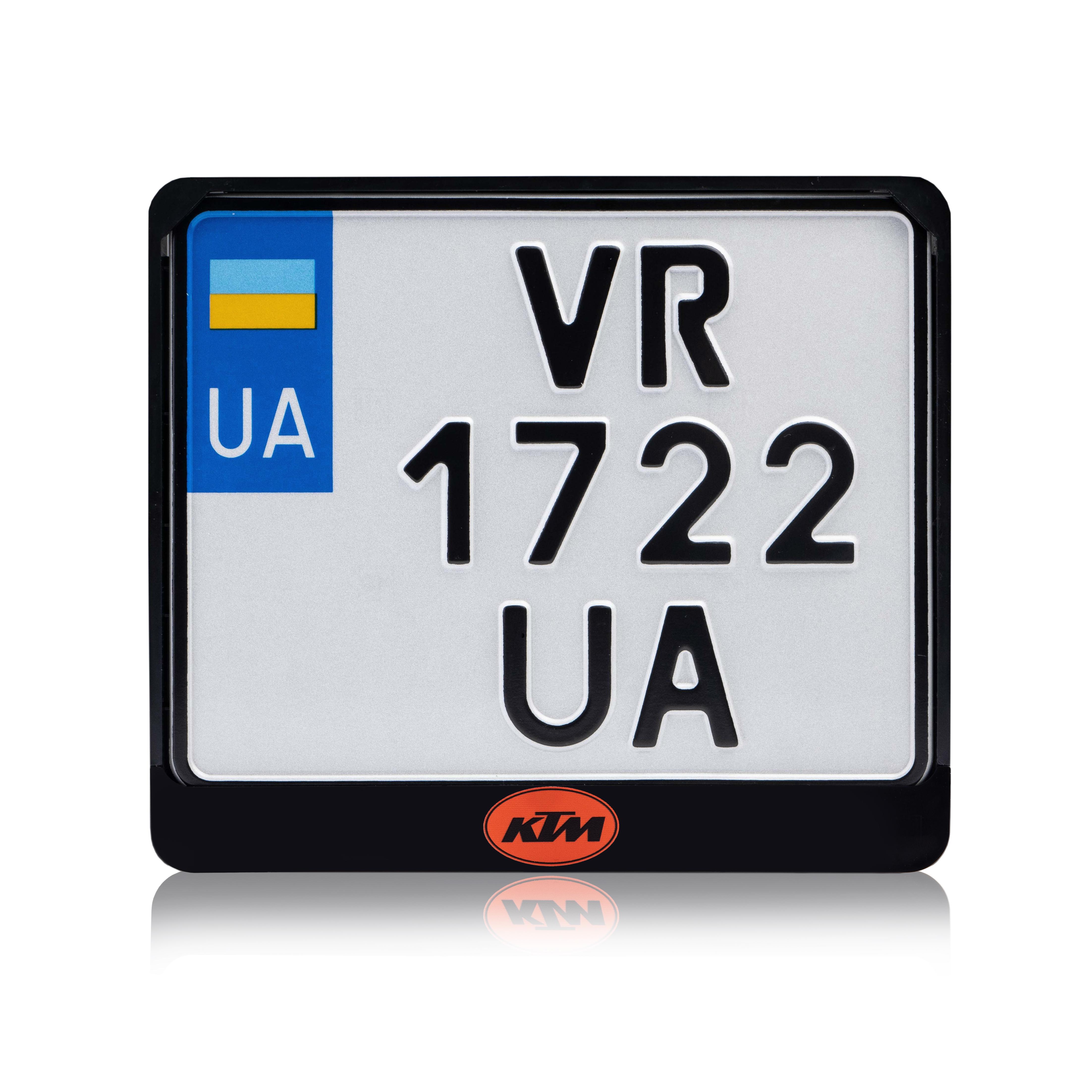 Рамка для мотоциклетного номера "KTM" 174х220 мм Черный/Оранжевый (VH-ABS1722KTM1OL)