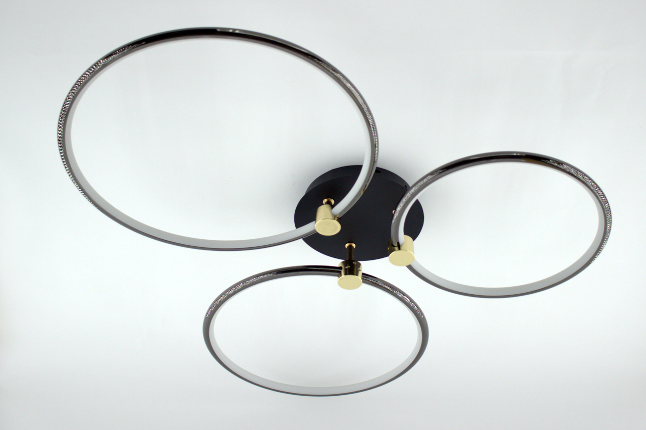 Люстра умная LED 64 Вт Черный/Золотой/Белый