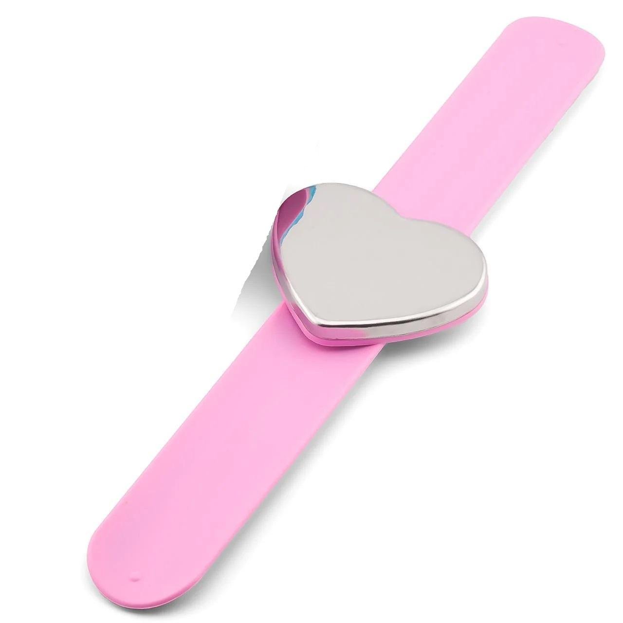 Браслет магнитный Сердце платформа 6х4,8 см 24х3 см Розовый (ИН6048б10)