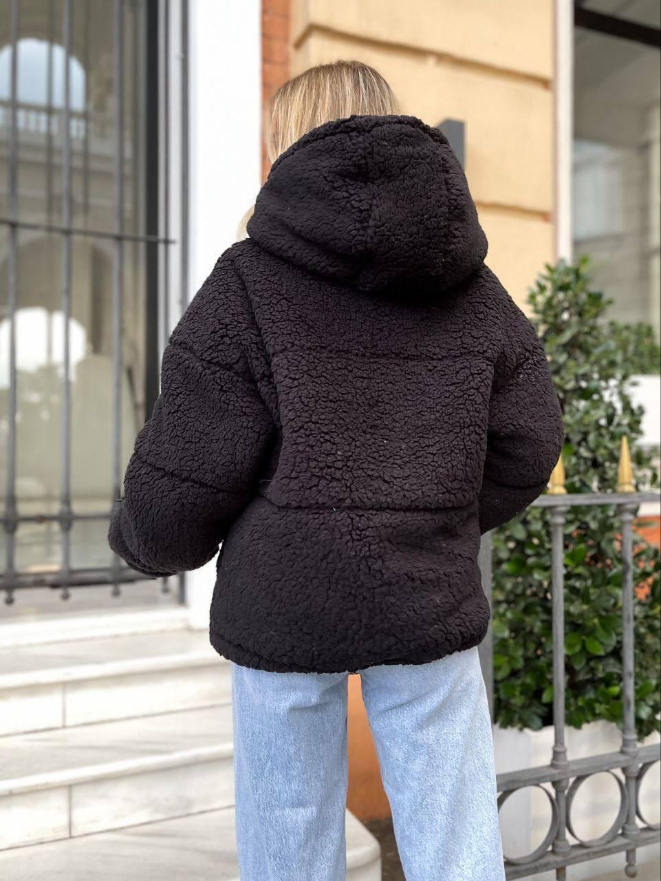 Куртка женская демисезонная Тедди меховая S-L Черный (OV-7144BL-S-L) - фото 4 Куртка женская демисезонная Тедди меховая S-L Черный (OV-7144BL-S-L) - фото 4