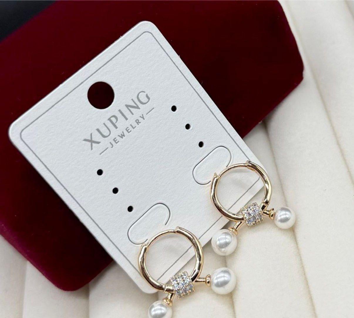 Сережки з перлинами Xuping кільця Золотий (2905547302)