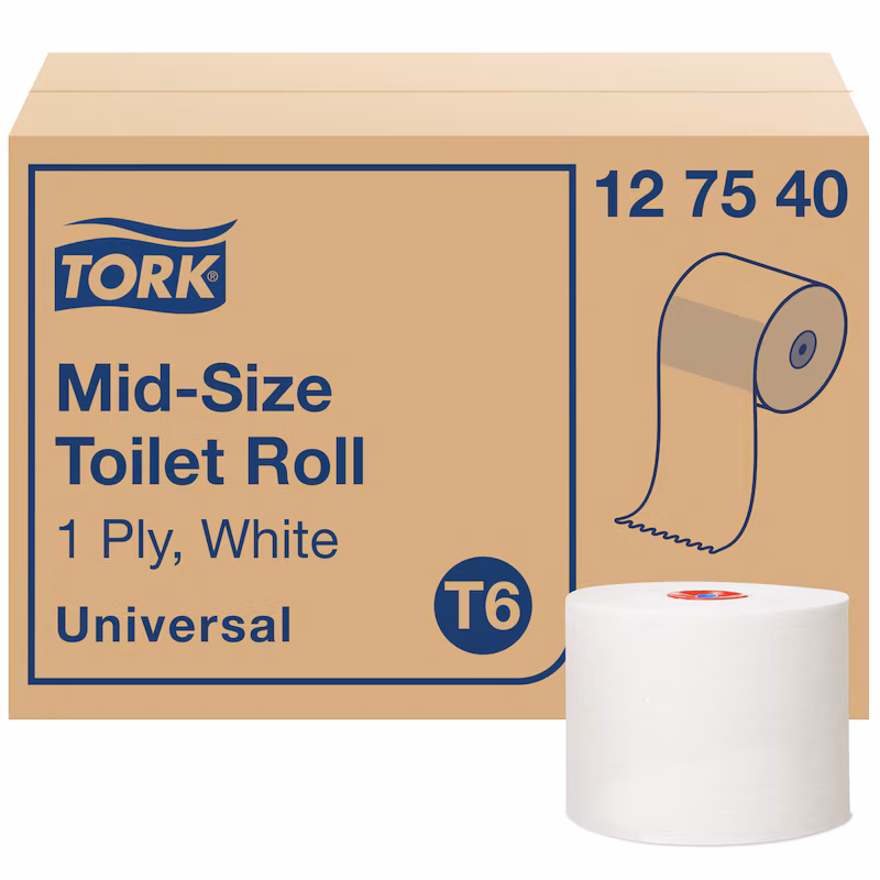 Туалетная бумага Tork Universal в Mid-size рулонах среднего размера (127540)