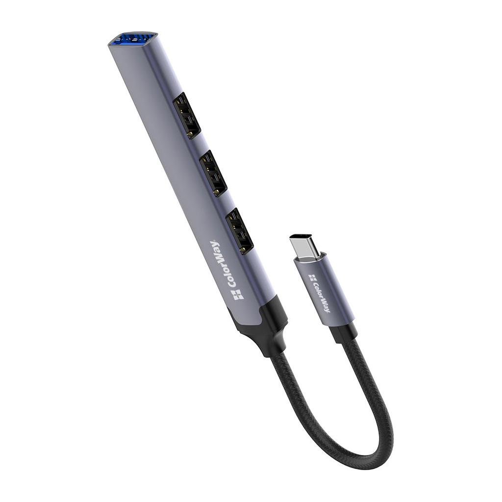 Концентратор ColorWay USB-C USB2.0х3/USB3.0 4в1 (CW-HUB04)