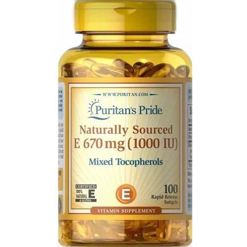 Витамин E Puritan's Pride Natural Vitamin E mixed tocopherols 1000 IU 100 Softgels Витамин E Puritan's Pride Natural Vitamin E mixed tocopherols 1000 IU 100 Softgels