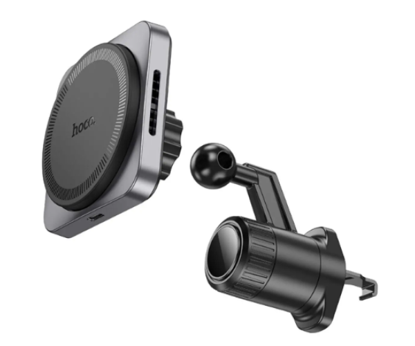 Держатель автомобильный магнитный Hoco HW15 Wireless с функцией беспроводной зарядки 15W 2A Black - фото 4