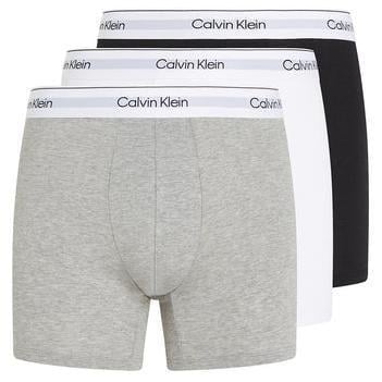 Набор трусов боксеров мужских удлиненный фасон Calvin Klein men boxer 3 шт. M Серый/Белый/Черный (98368164)