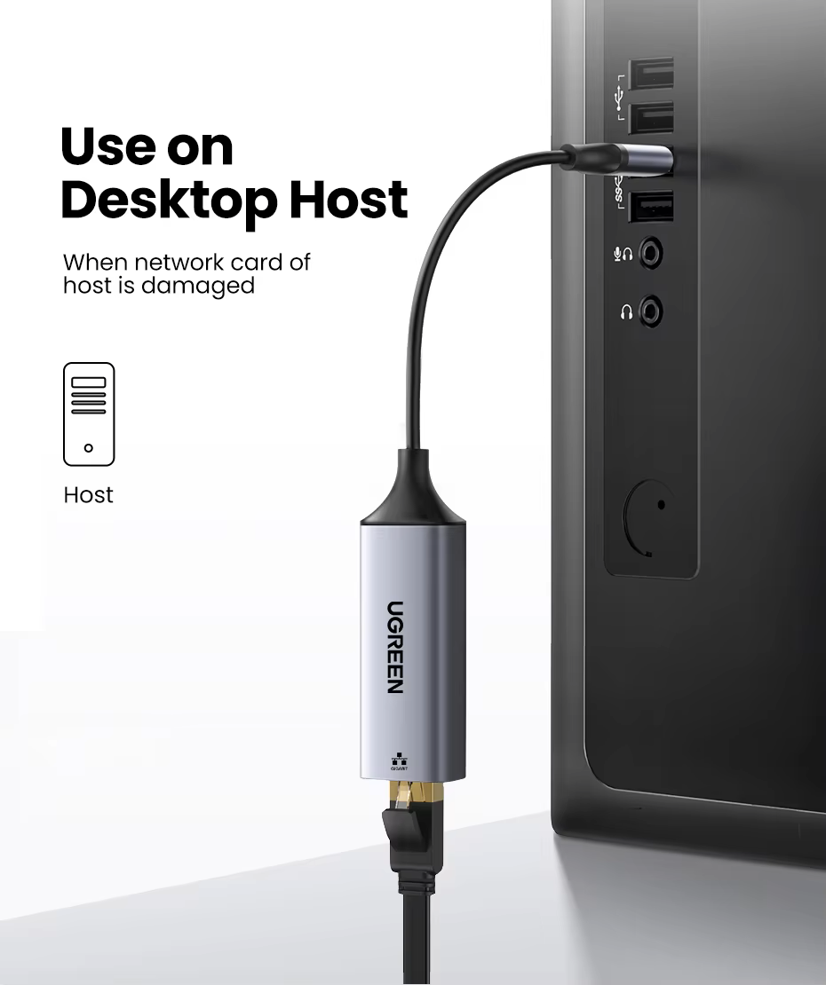 Сетевой адаптер UGREEN CM199 USB-C Gigabit Ethernet Adapter RJ45 1000mb/s (2000143) - фото 7