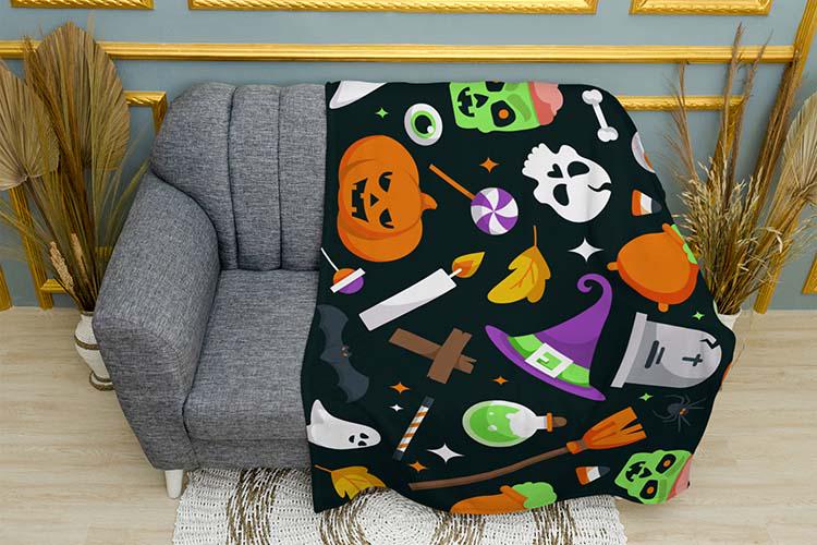 Плед Festive pattern Halloween плюш однослойный 135х150 см (114444)