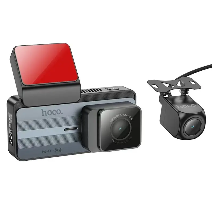 Автомобильный видеорегистратор Hoco DV12 2K с GPS/Wi-Fi/задней камерой и IPS-экраном 3,69" Серый Автомобильный видеорегистратор Hoco DV12 2K с GPS/Wi-Fi/задней камерой и IPS-экраном 3,69" Серый