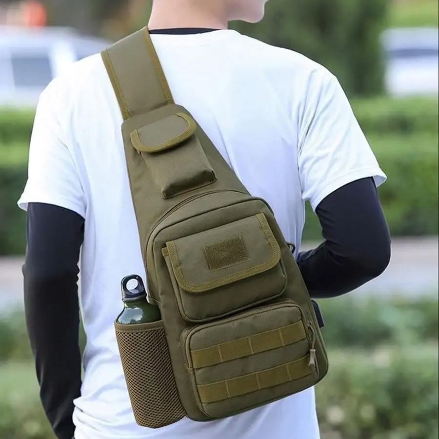 Сумка через плечо однолемковая Хаки (449767) - фото 6 Сумка через плечо однолемковая Хаки (449767) - фото 6