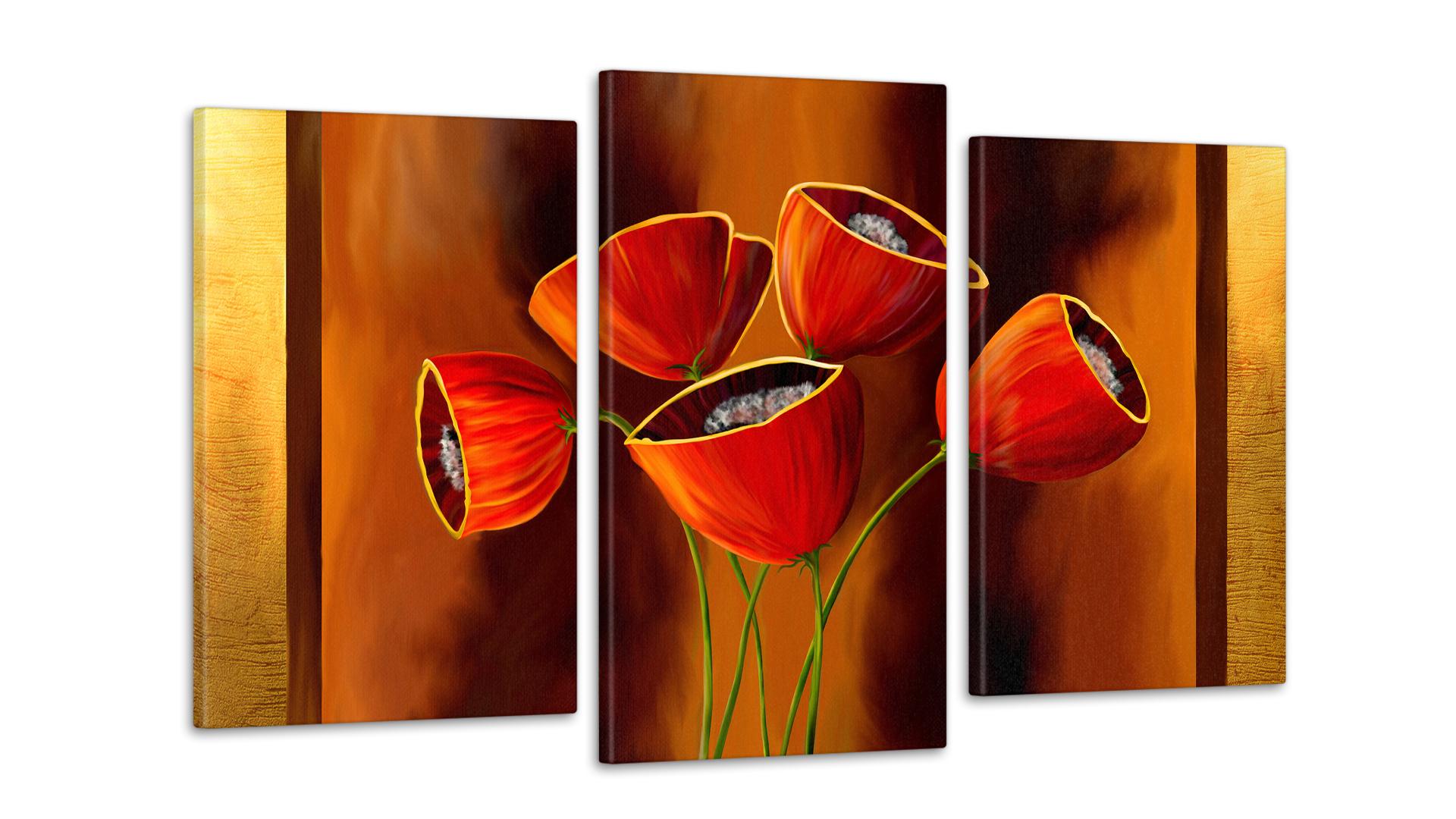 Модульная картина Цветы Абстракция 53x100 см (Art-151_3)