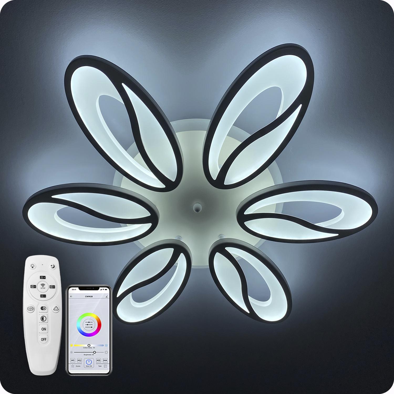 Люстра світлодіодна 517 Dlight 3color з пультом 105 Вт Білий (01799) - фото 3