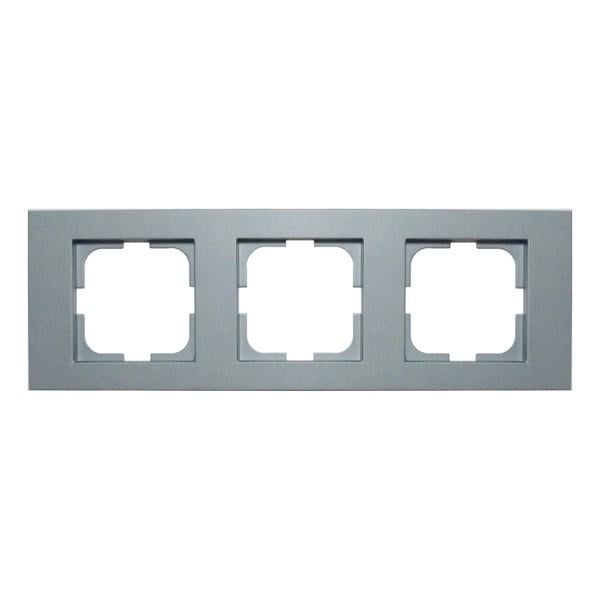 Рамка Ovivo Grano на 3 места универсальная Серебряный (400-100000-227)