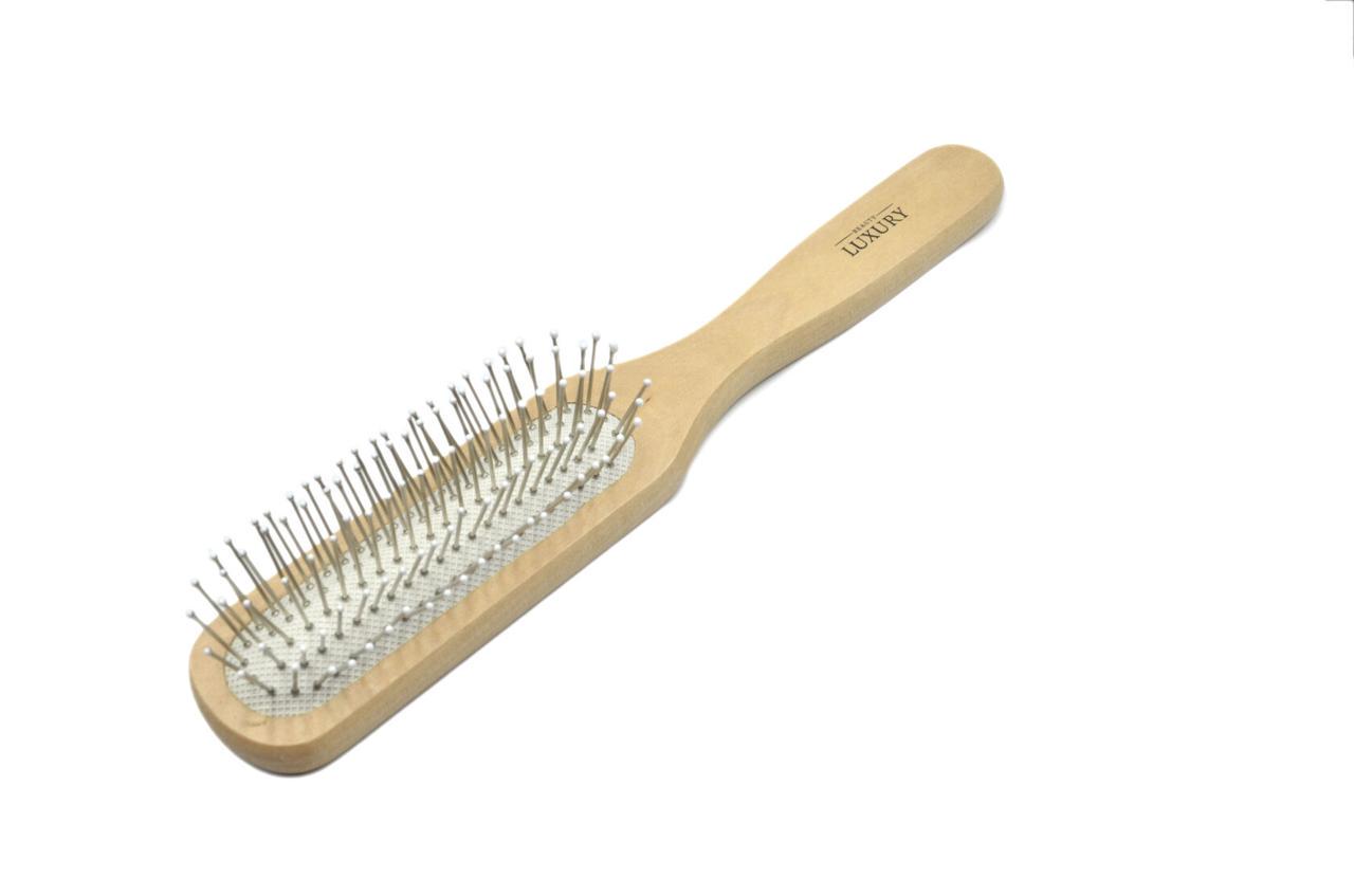 Щетка массажная для волос деревянная Beauty Luxury HB-03-03