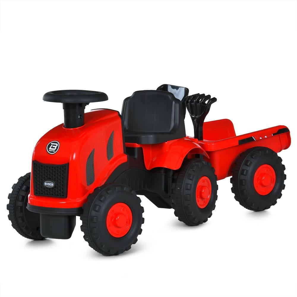 Каталка-толокар M 6154 детская с музыкальным рулем и багажником Красный (26578339)