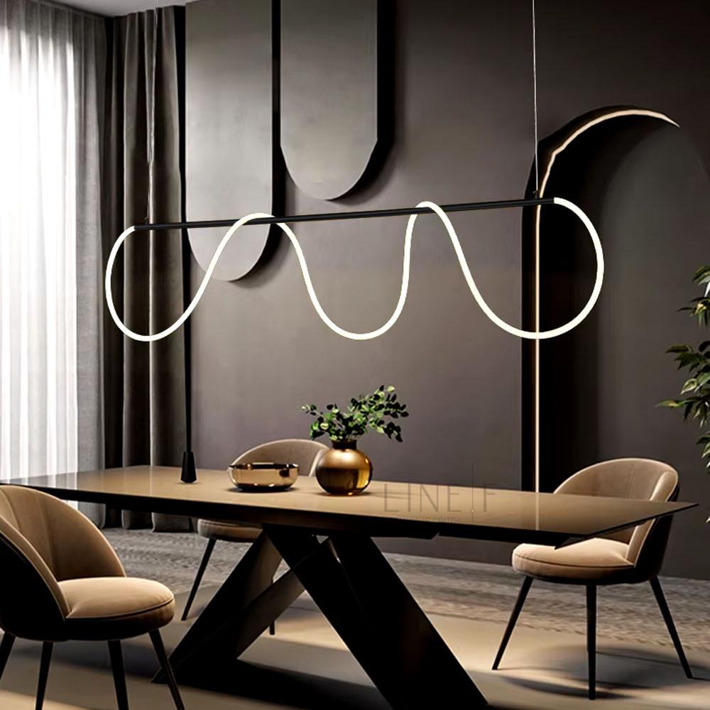 Люстра подовжена з гнучкою Led стрічкою 140 см Чорний (y 410-1200 bk) - фото 4 Люстра подовжена з гнучкою Led стрічкою 140 см Чорний (y 410-1200 bk) - фото 4