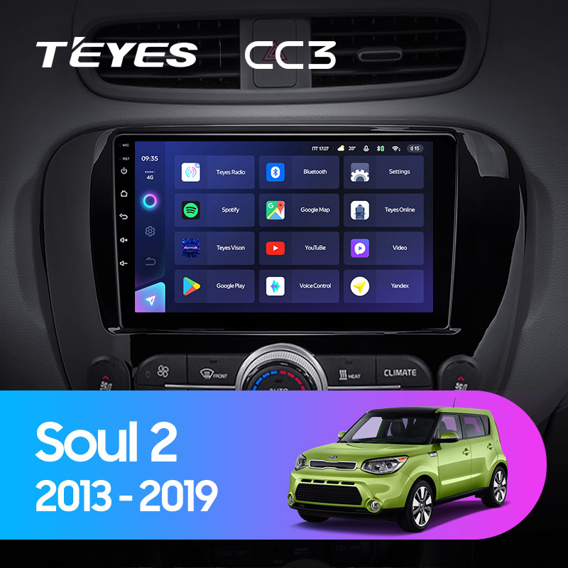 Автомагнітола штатна Teyes для Kia Soul 2 PS 2013-2019 Android CC3 3+32G Wi-Fi/4G варіант B (1471236641) - фото 3